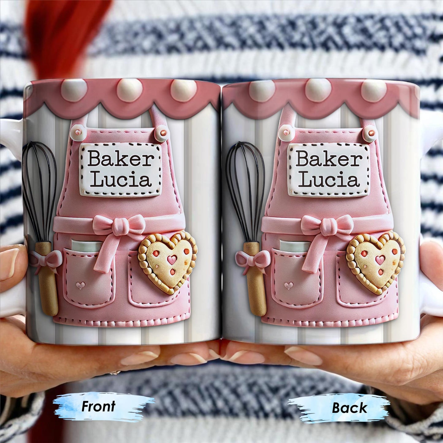 Baking Apron And Heart Cookie - Personalized Custom Coffee Mug - FAM320_MG