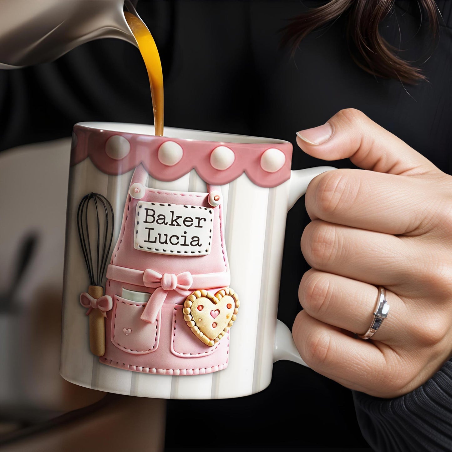 Baking Apron And Heart Cookie - Personalized Custom Coffee Mug - FAM320_MG