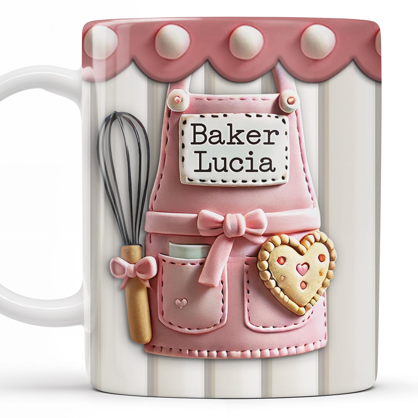 Baking Apron And Heart Cookie - Personalized Custom Coffee Mug - FAM320_MG