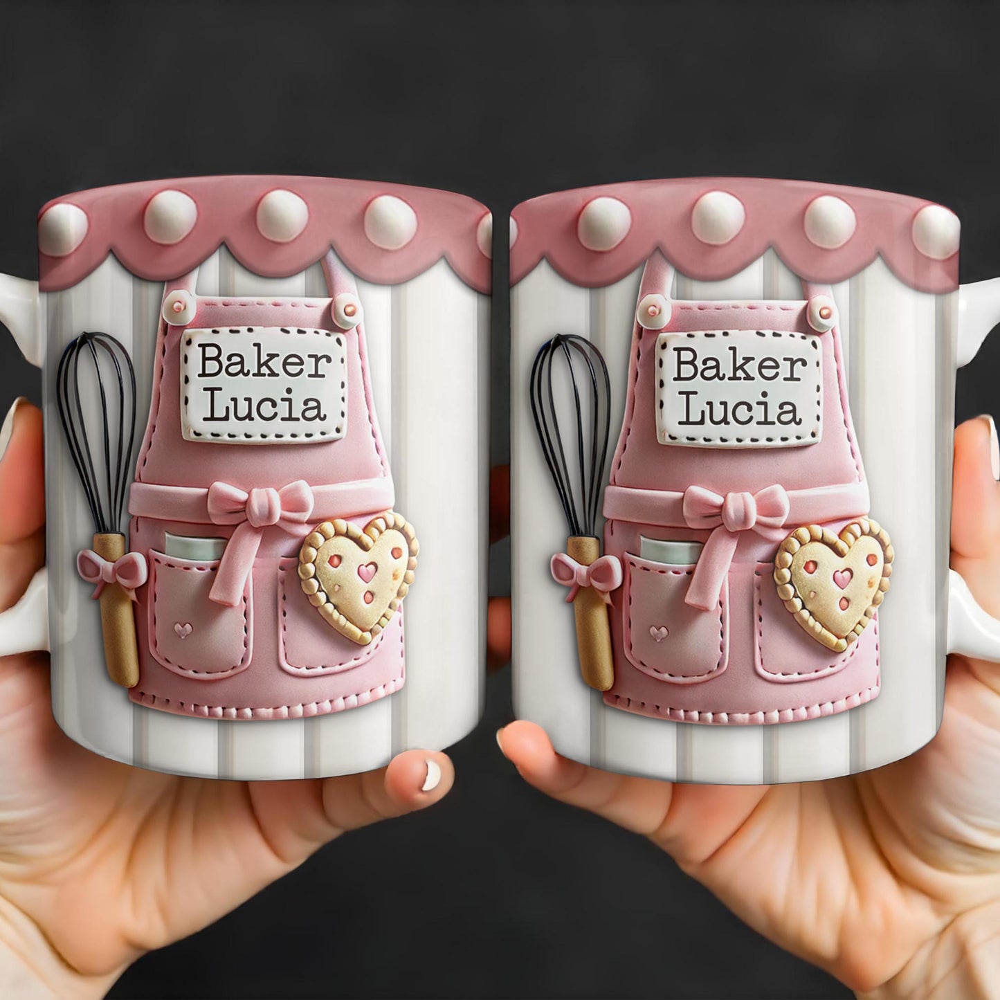 Baking Apron And Heart Cookie - Personalized Custom Coffee Mug - FAM320_MG