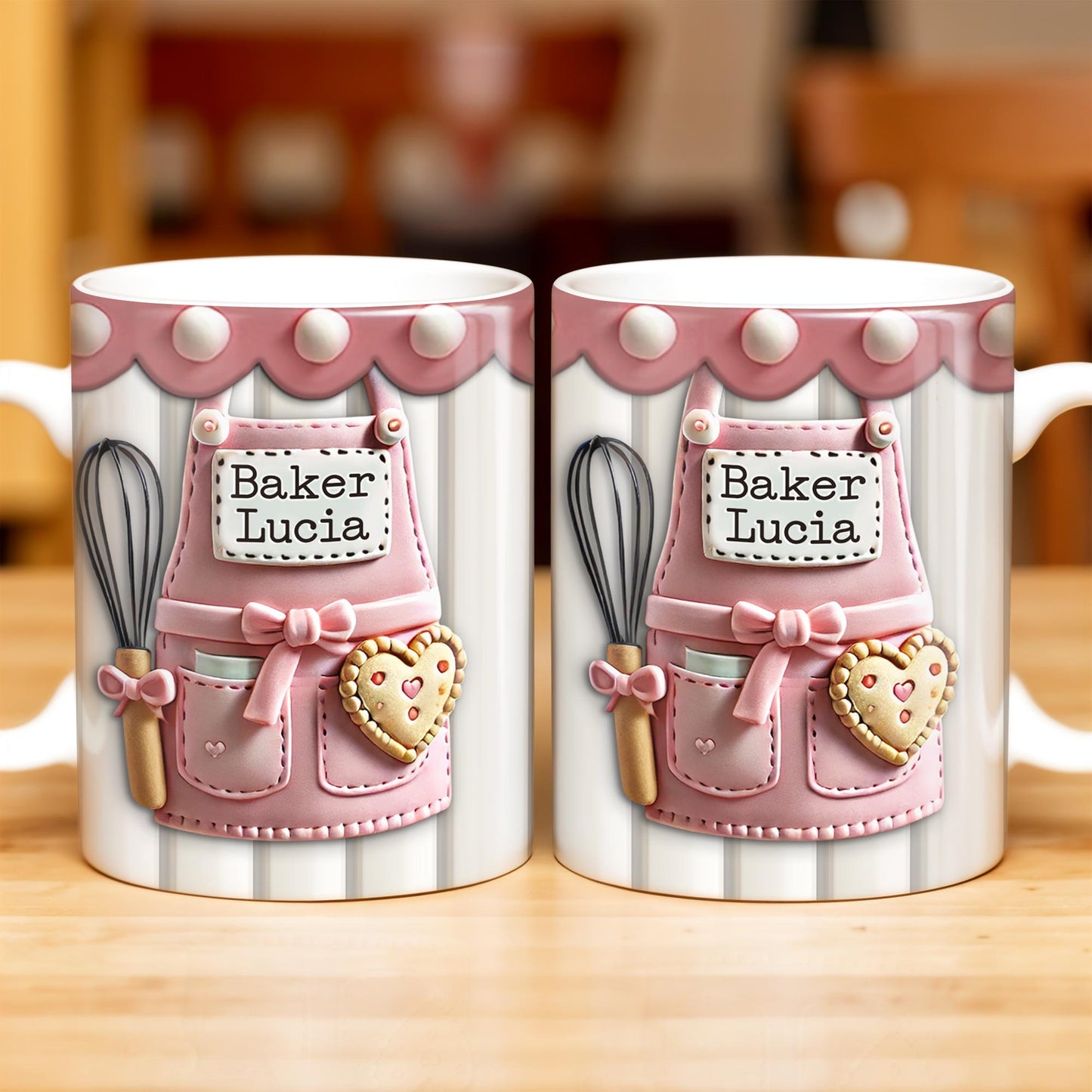 Baking Apron And Heart Cookie - Personalized Custom Coffee Mug - FAM320_MG
