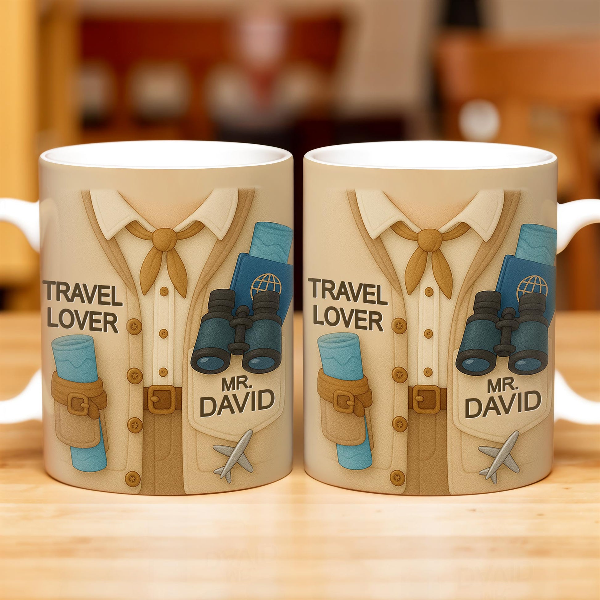 Travel Lover, Shirt, Tie, Binoculars, Map, Airplane