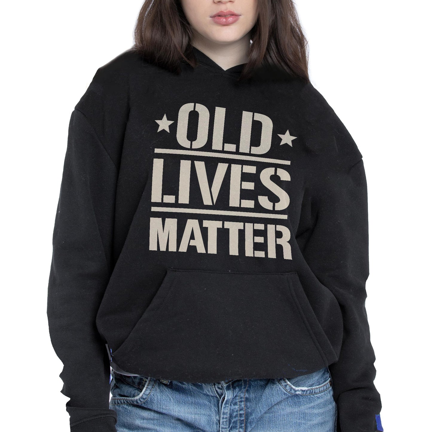 Old Lives Matter, Text and Stars Design