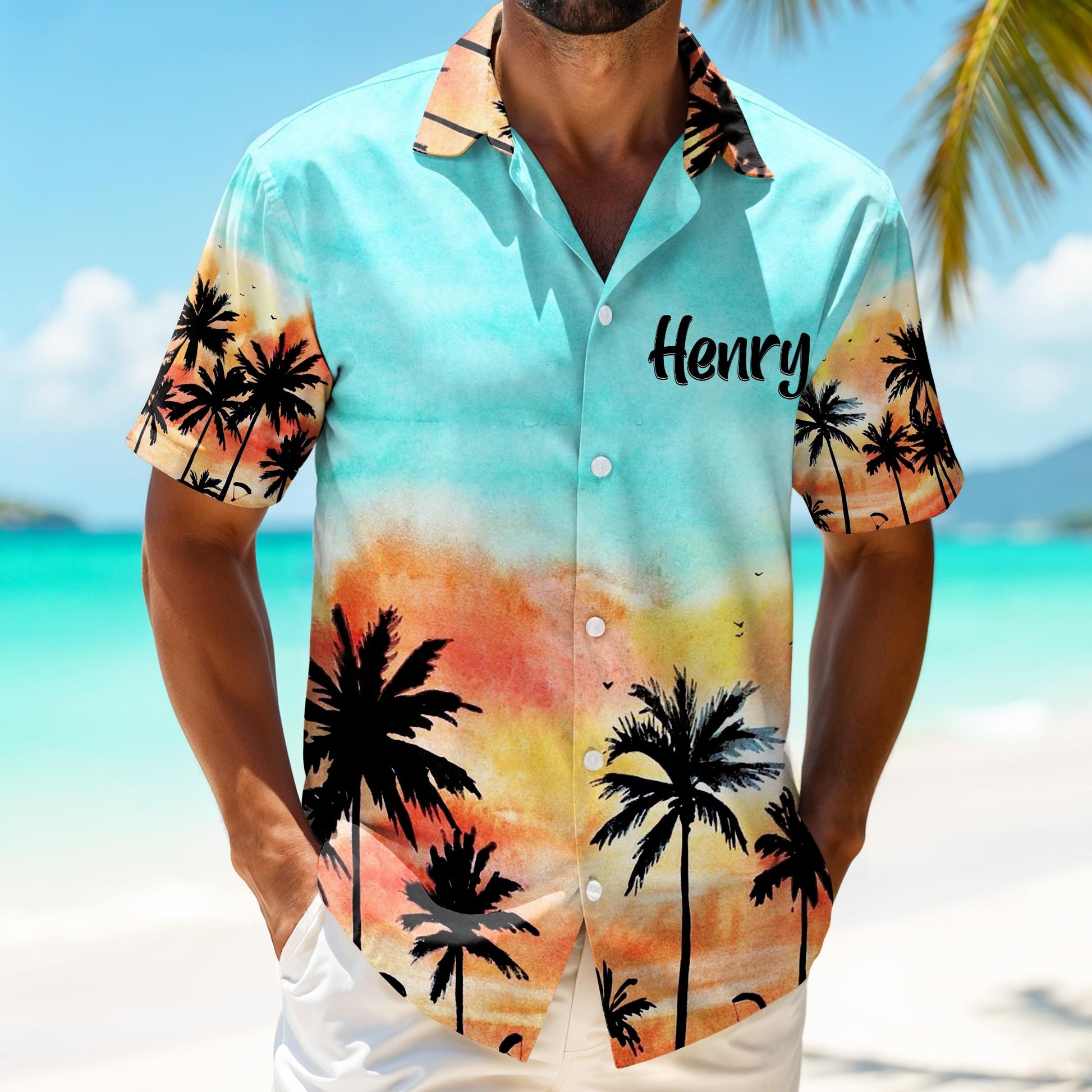 Tropical Palm Trees Sunset Design