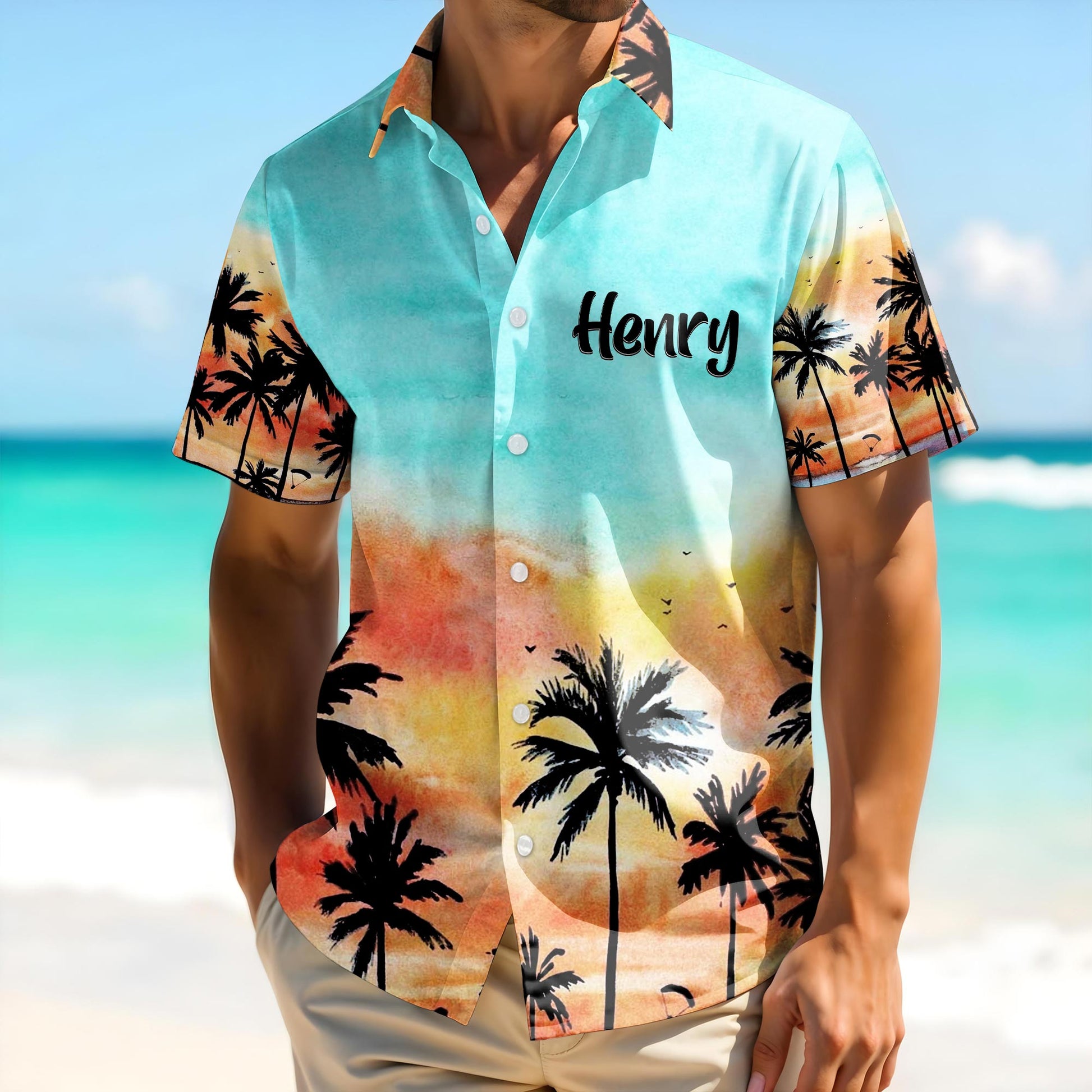 Tropical Palm Trees Sunset Design