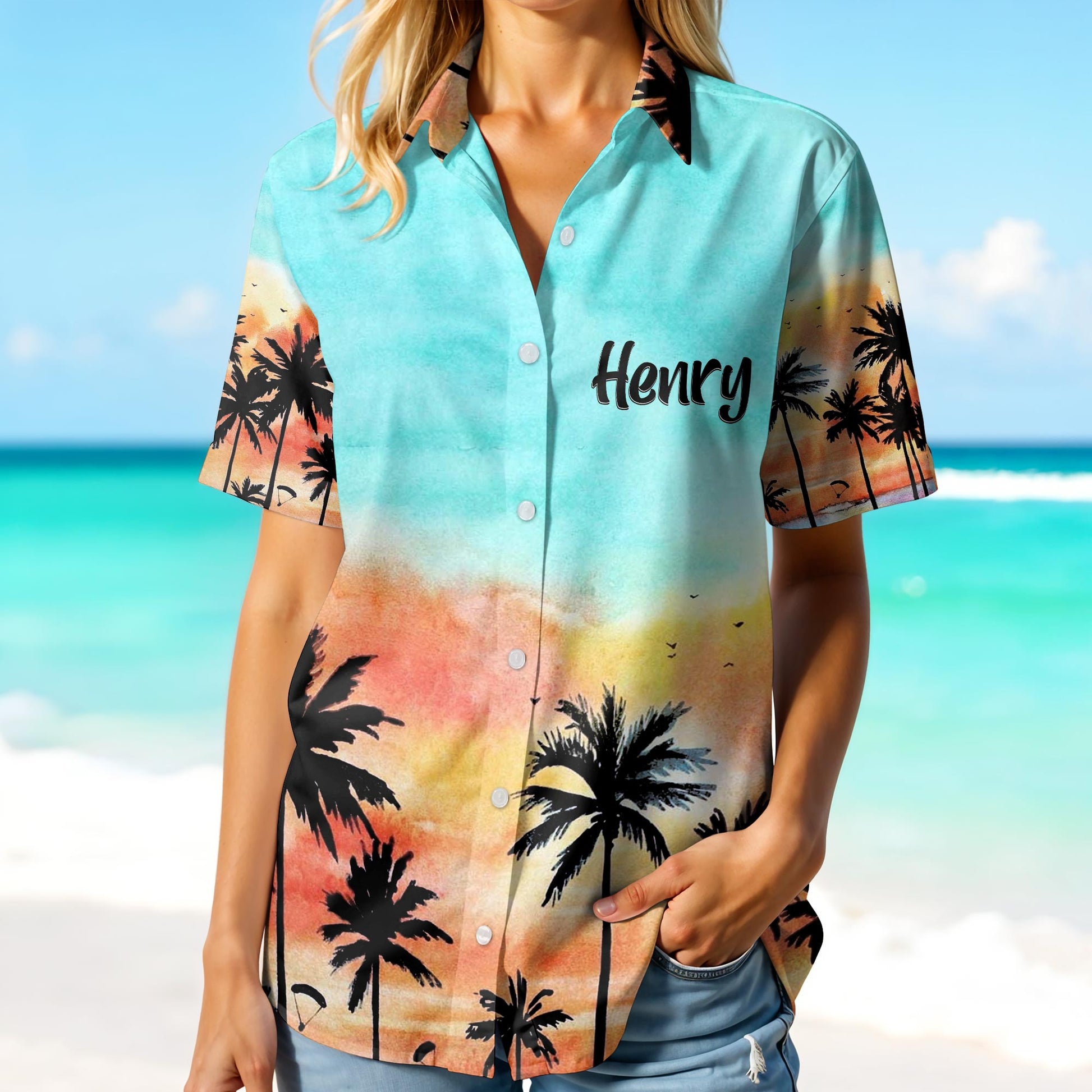 Tropical Palm Trees Sunset Design