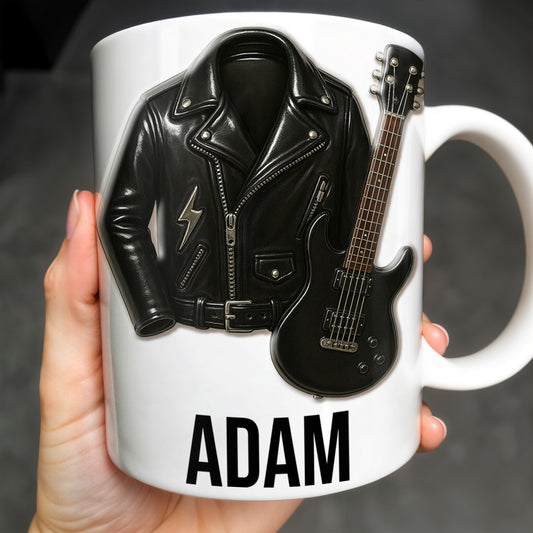 Personalized Leather Jacket and Guitar Design
