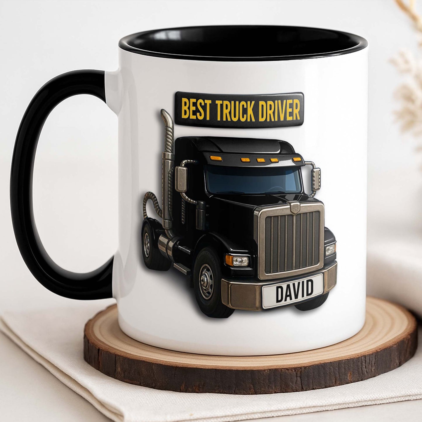 Best Truck Driver Mug For A Special Truck Driver - Personalized Custom Accent Mug - FAM335_AMUG