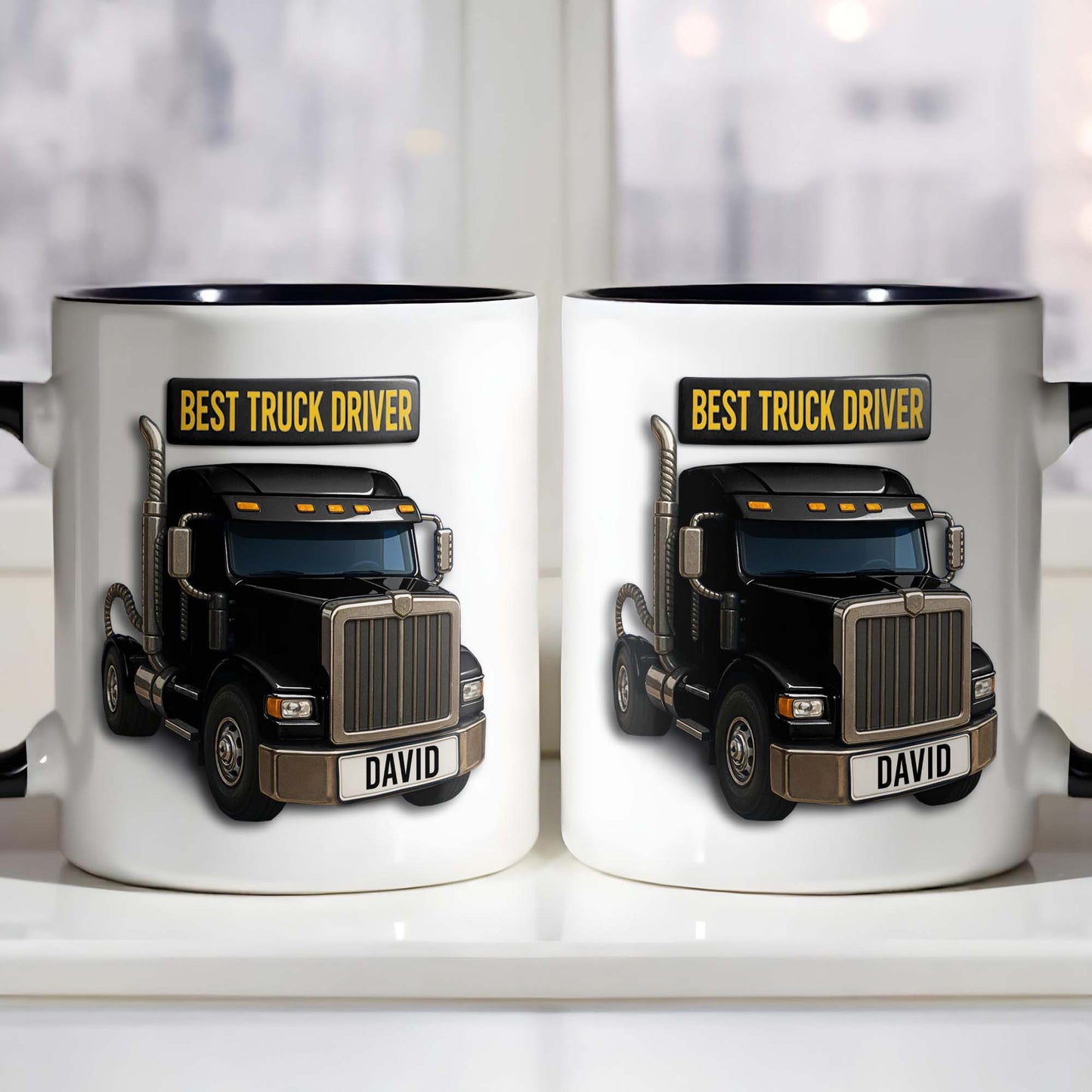 Best Truck Driver Mug For A Special Truck Driver - Personalized Custom Accent Mug - FAM335_AMUG