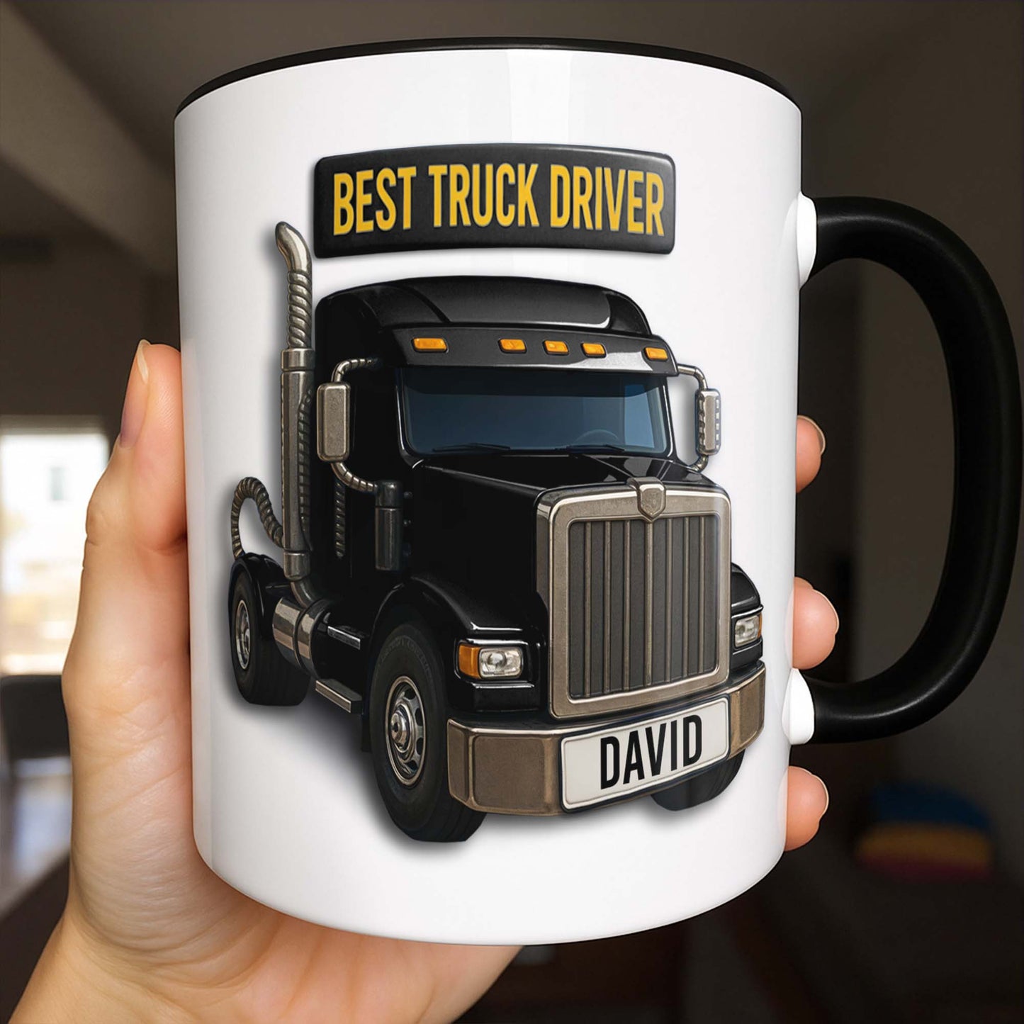 Best Truck Driver Mug For A Special Truck Driver - Personalized Custom Accent Mug - FAM335_AMUG