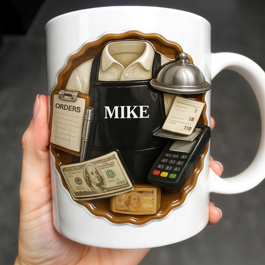 Customizable Diner Server Mug With Essential Tools