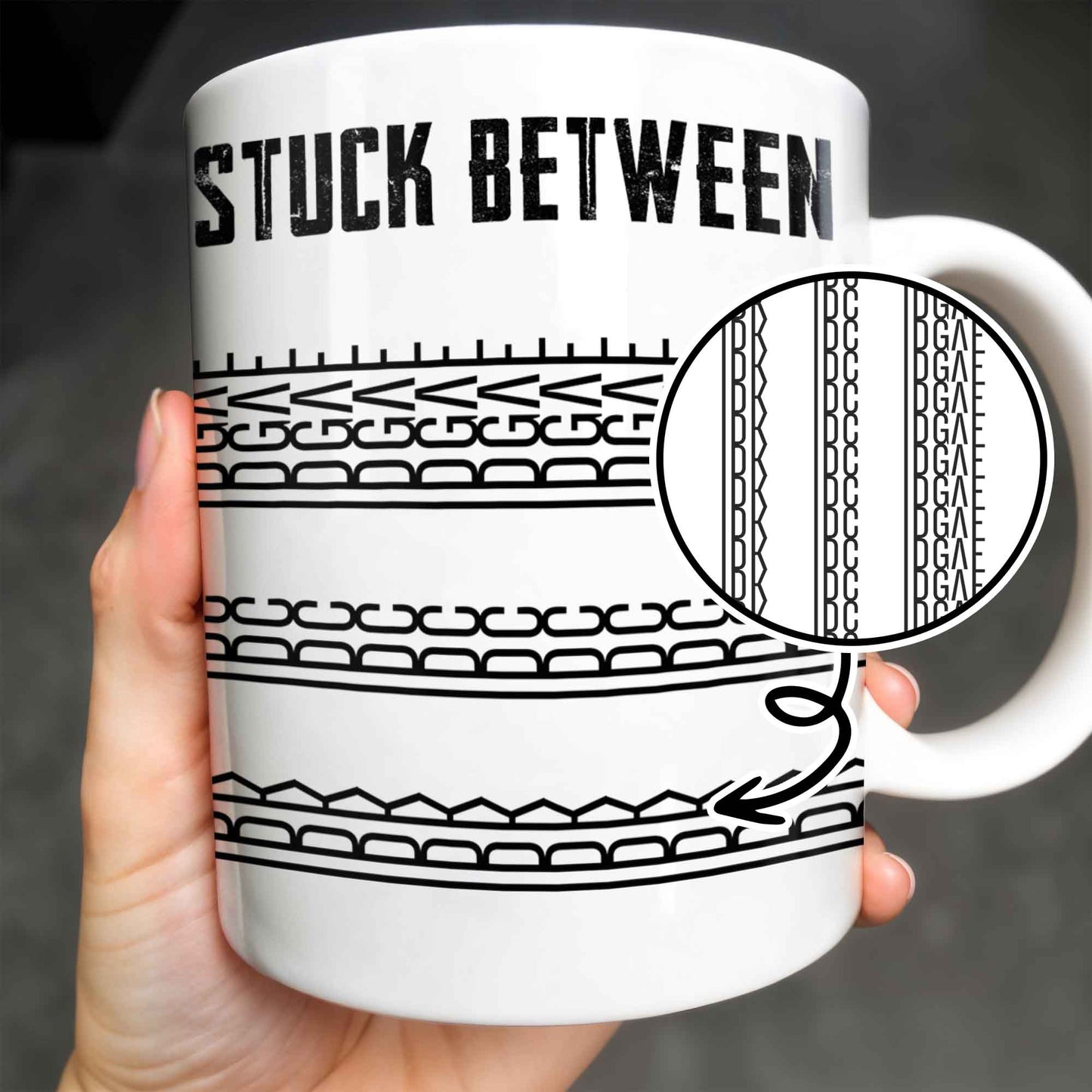 Tasse à café personnalisée avec motif de maillons de chaîne - FAM384_MG