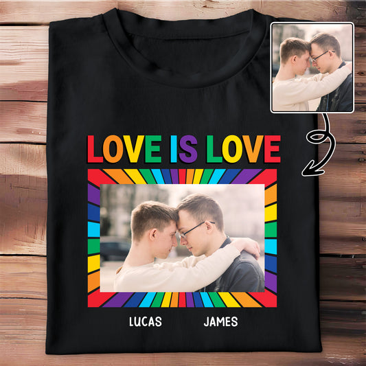 Love Is Love With Rainbow Colors And Photo Frame