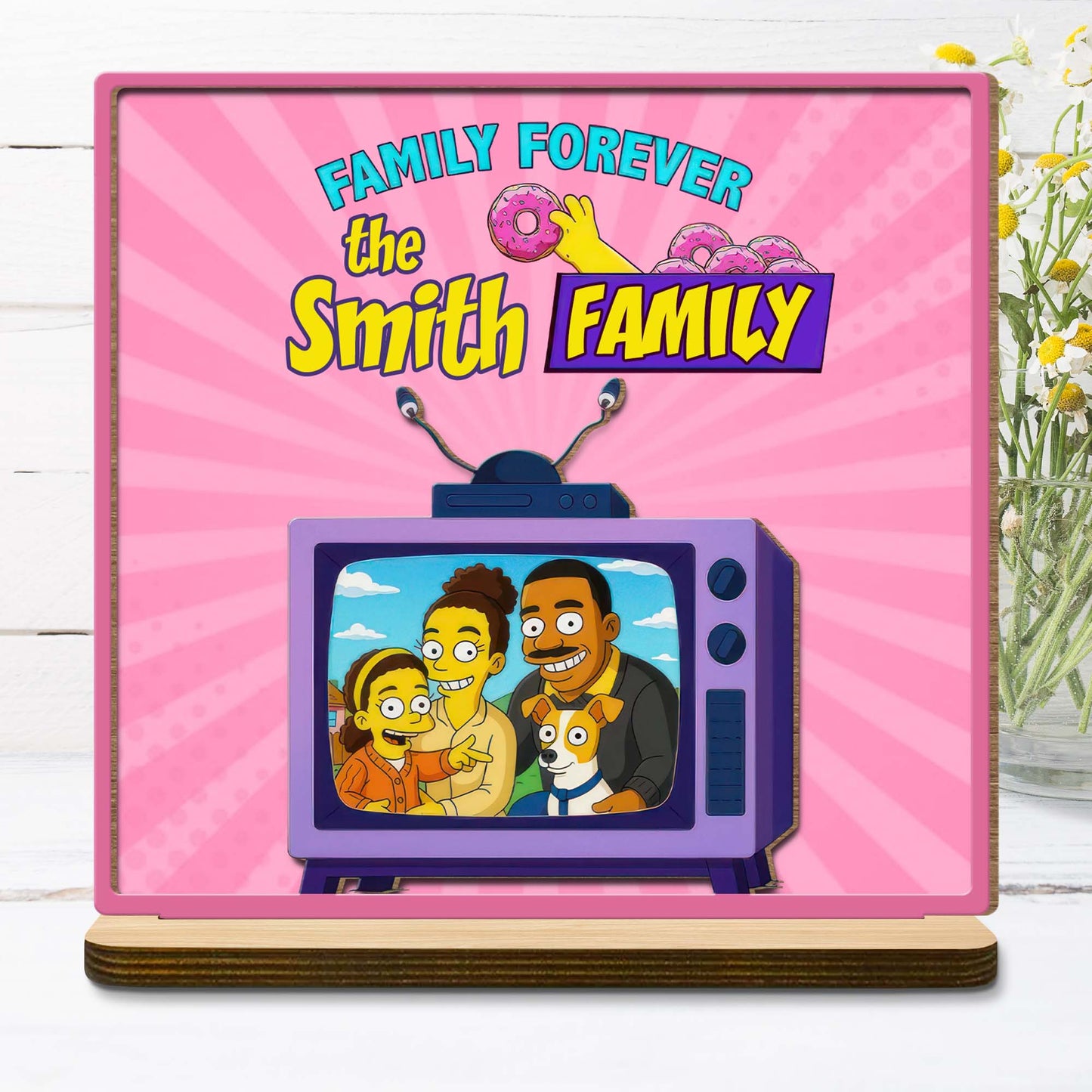 Family Forever With Television And Dog
