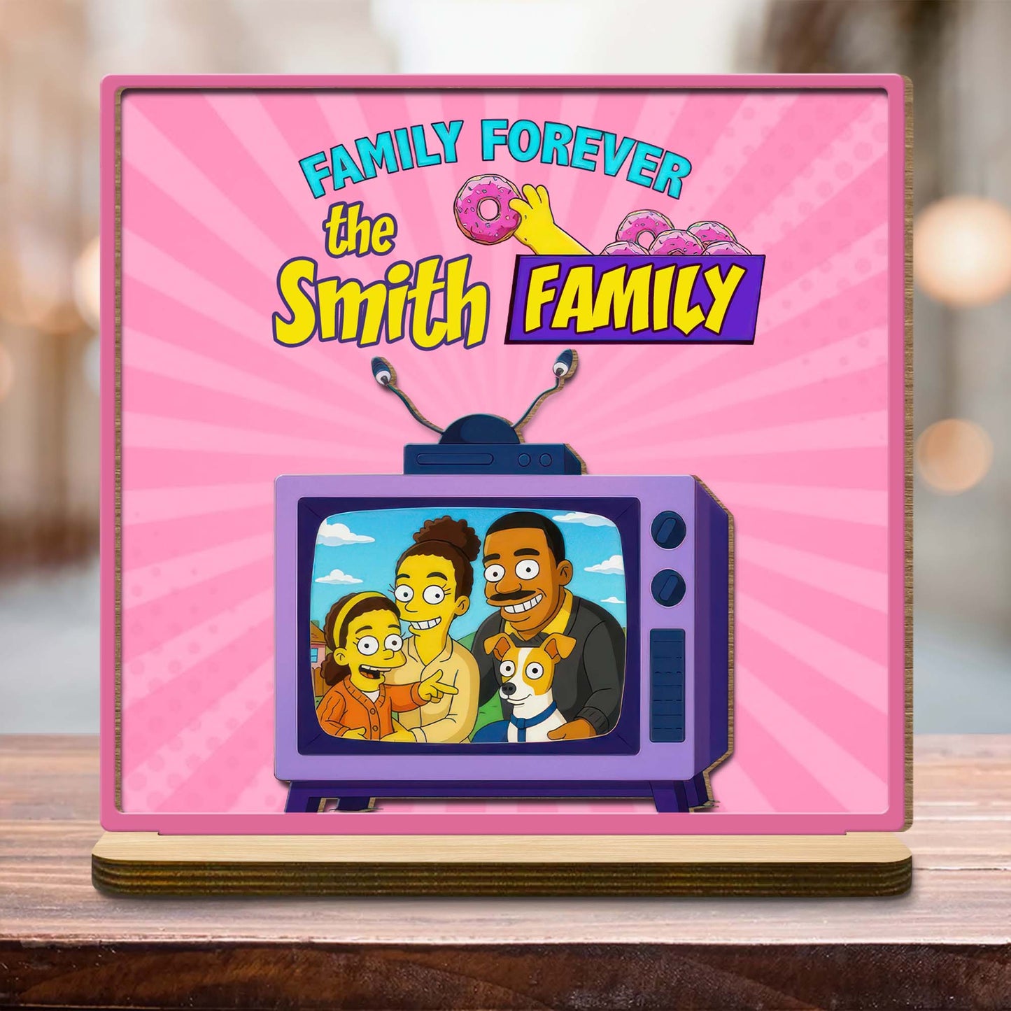 Family Forever With Television And Dog