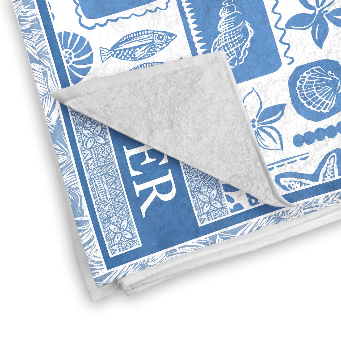 Customize Your Summer With Shells, Starfish, And Tropical Designs - Personalized Beach Towel - FAM399_BETO