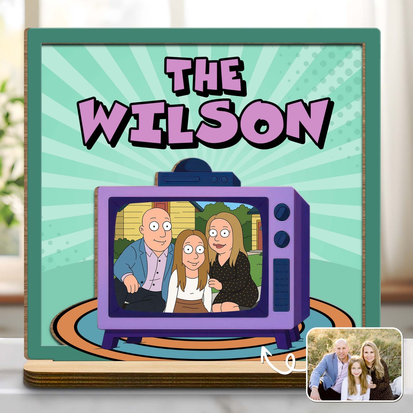 The Wilson, Cartoon Family On Vintage Television