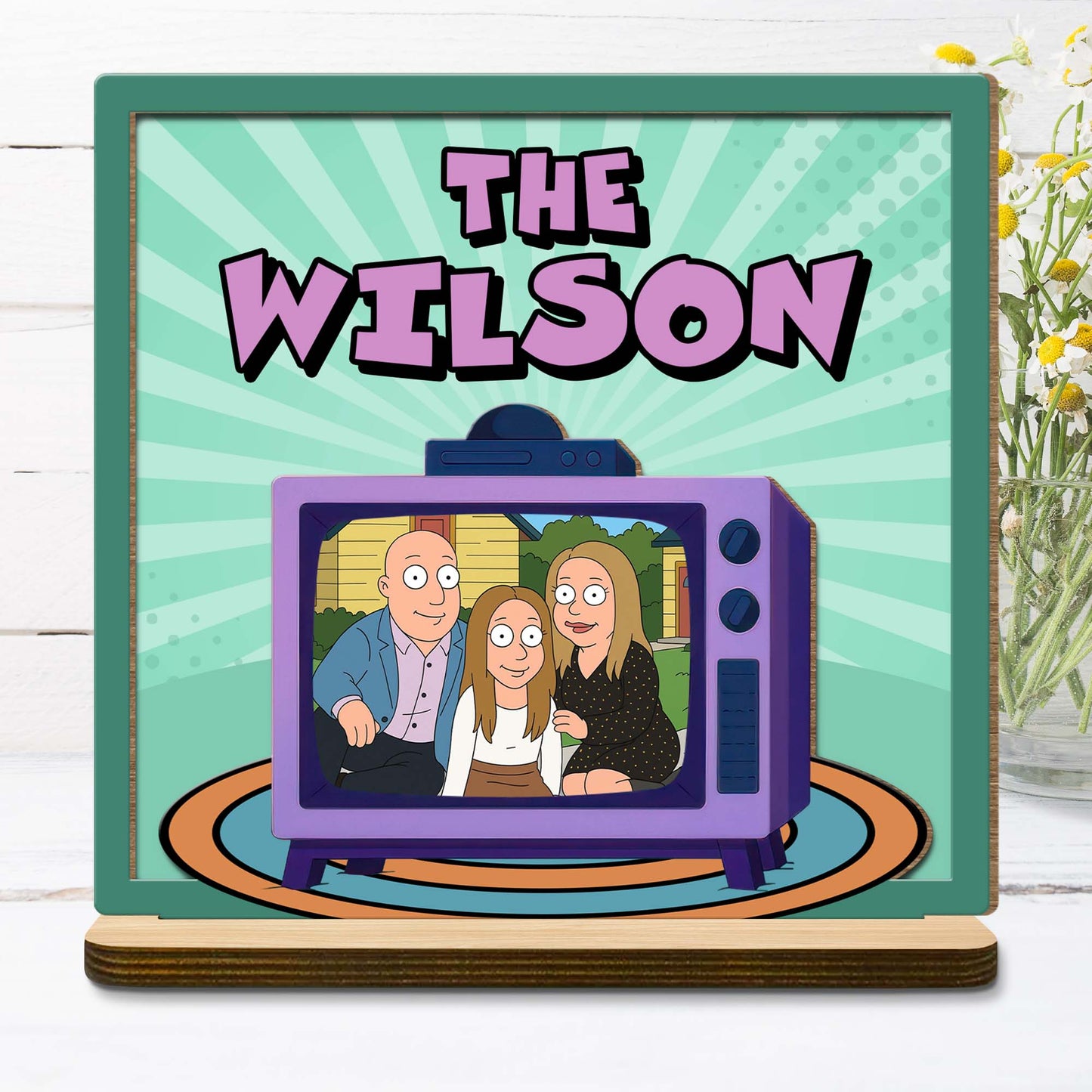 The Wilson, Cartoon Family On Vintage Television