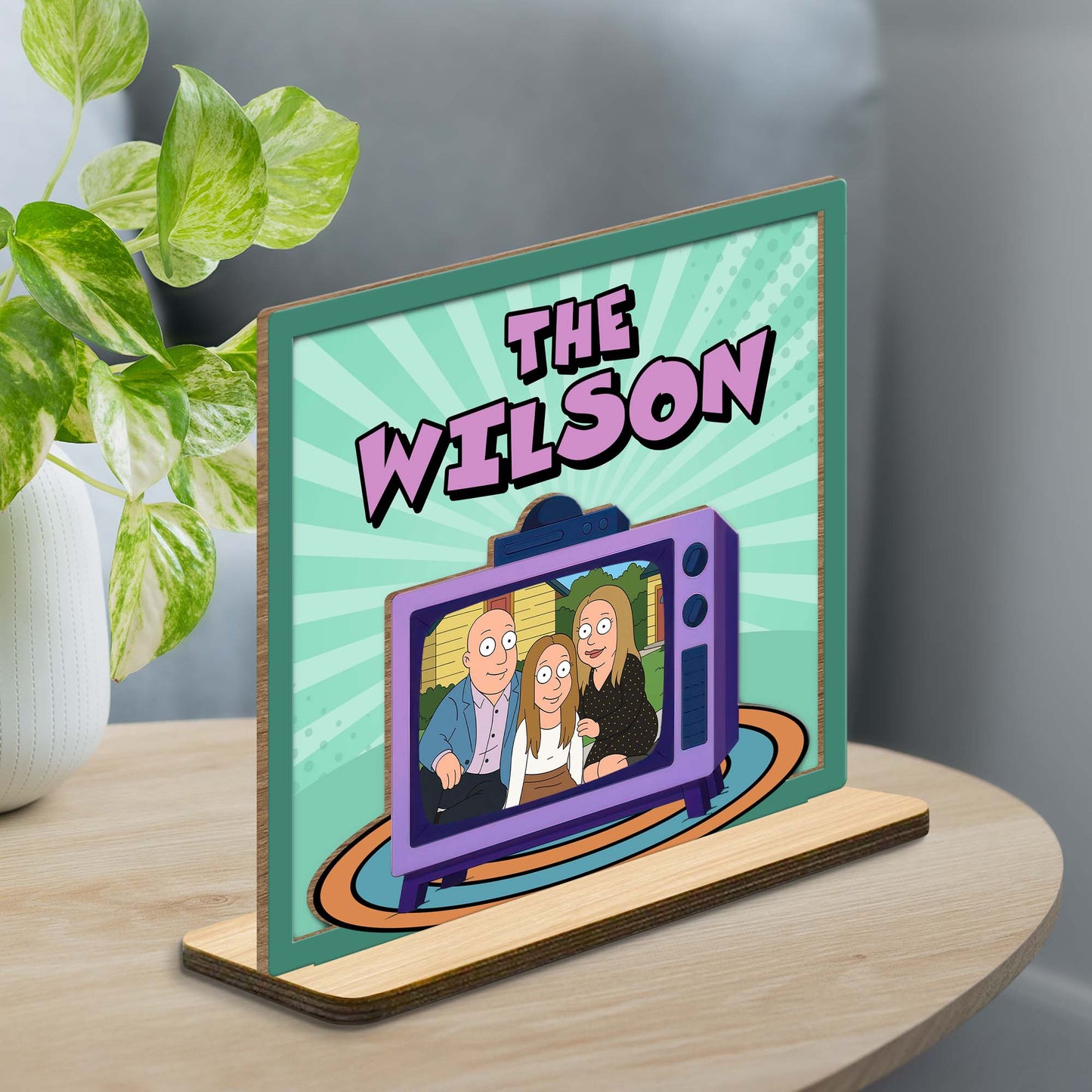 The Wilson, Cartoon Family On Vintage Television