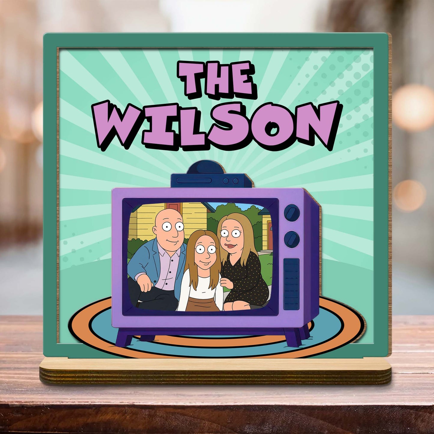 The Wilson, Cartoon Family On Vintage Television