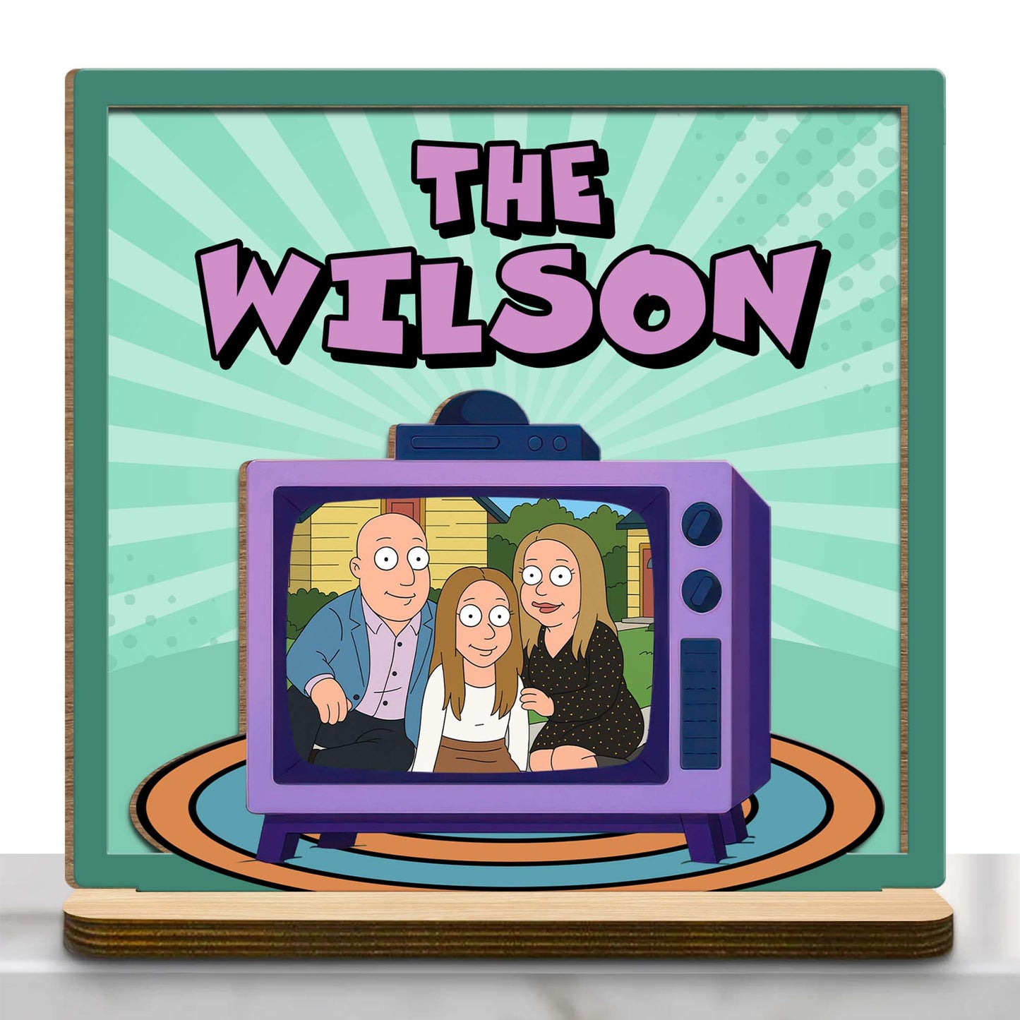 The Wilson, Cartoon Family On Vintage Television