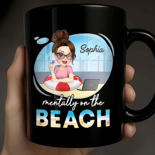 Mentally On The Beach With Laptop And Office Chair