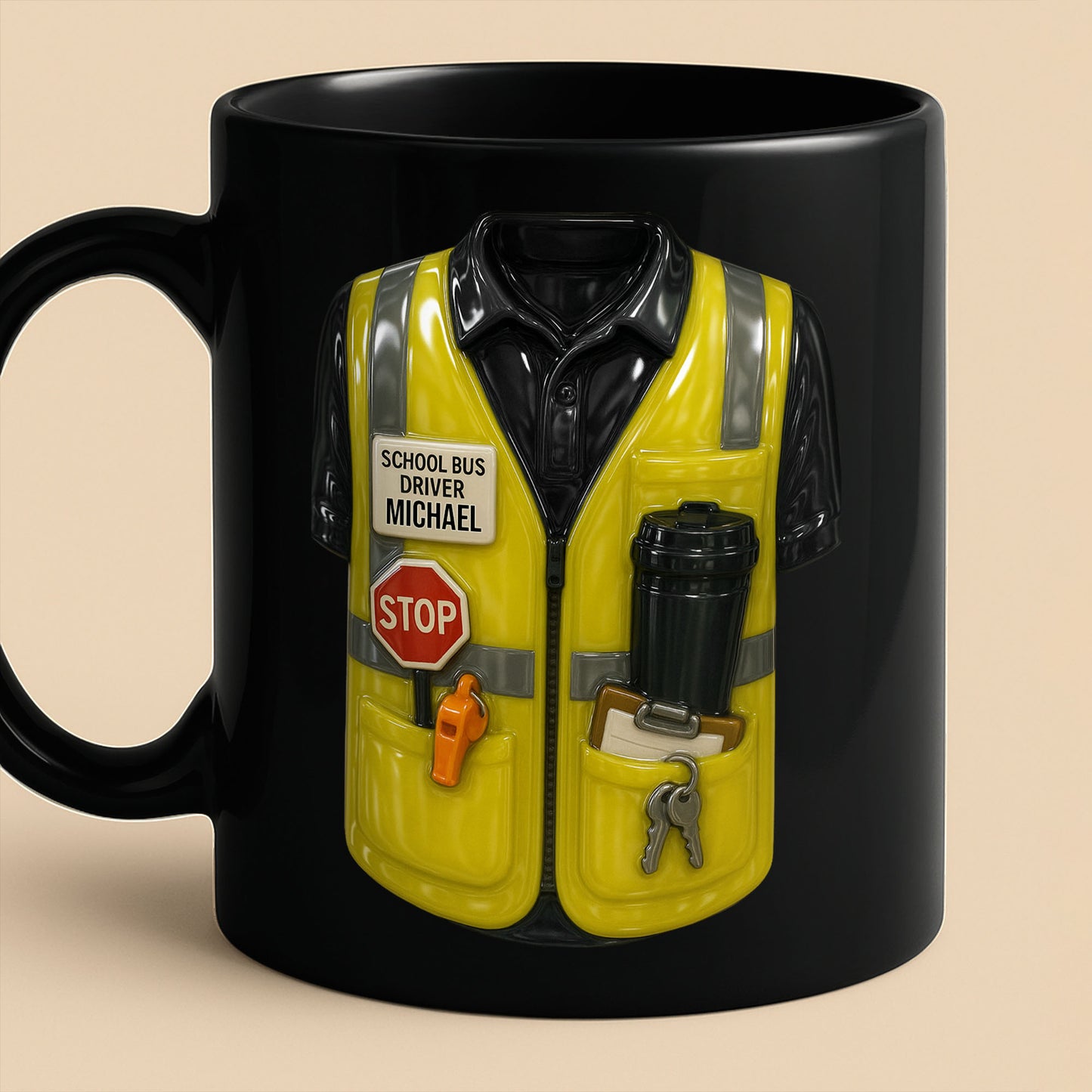 School Bus Driver Uniform Travel Mug Design