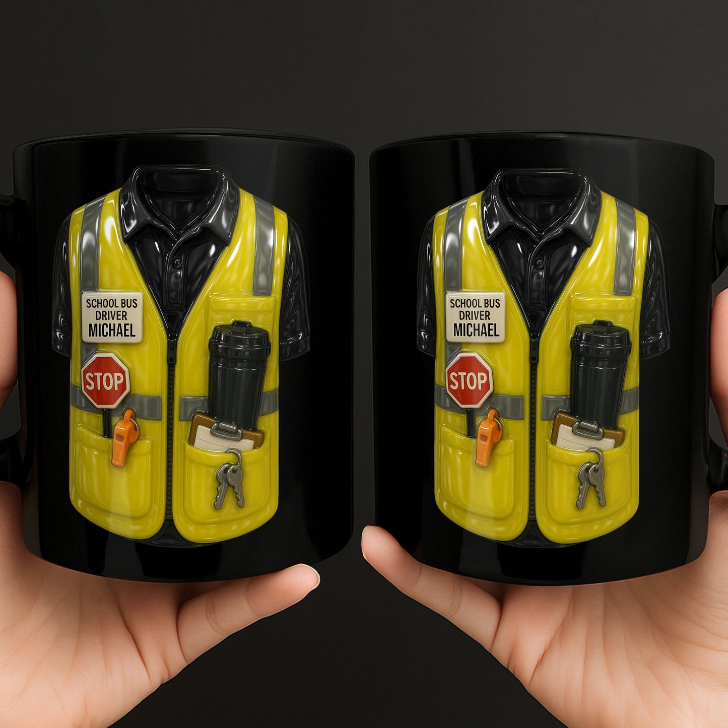 School Bus Driver Uniform Travel Mug Design