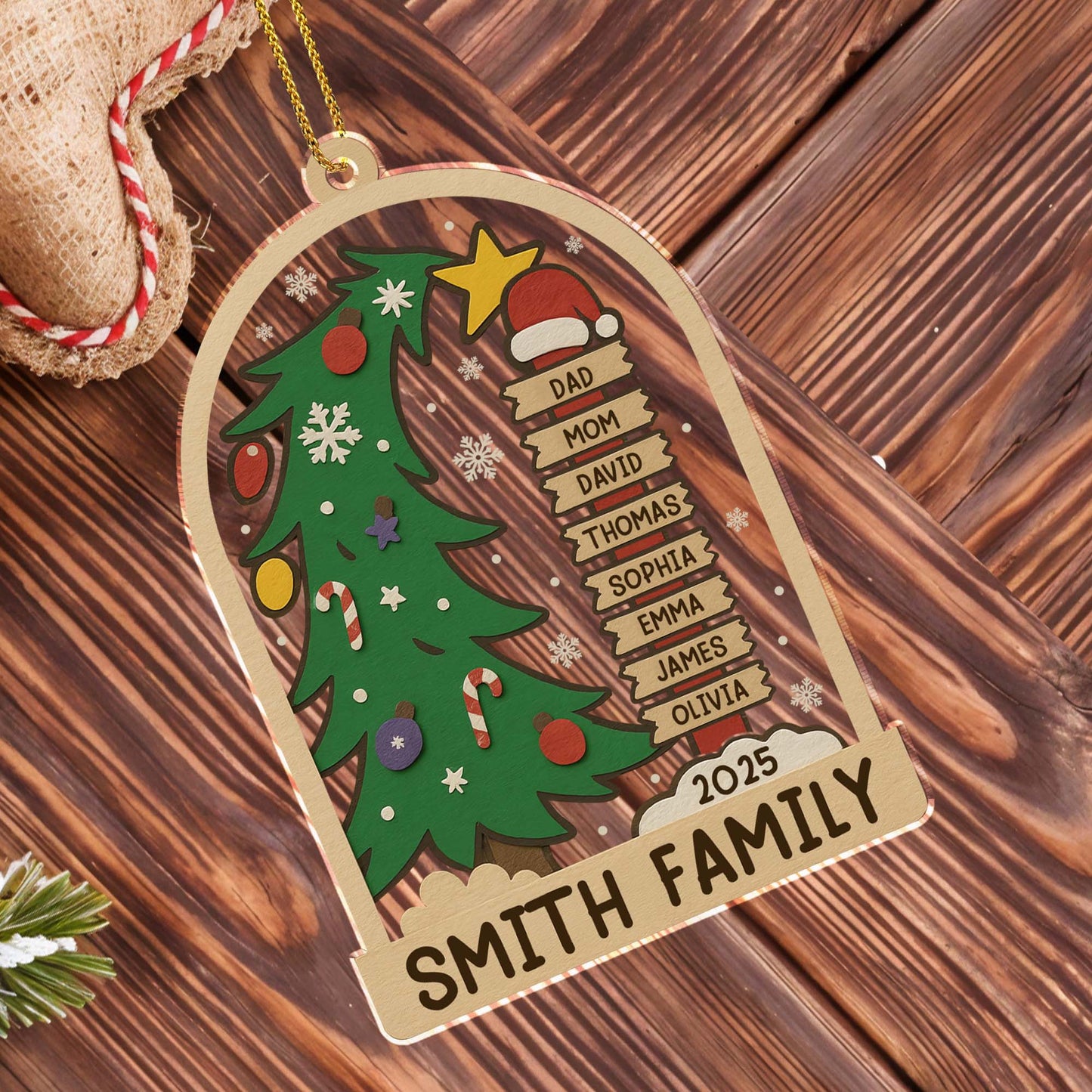 Celebrating The Holidays With Family, Christmas Tree And Ornaments - Personalized Custom Acrylic Ornament, Christmas Gift - FAM431_ACO