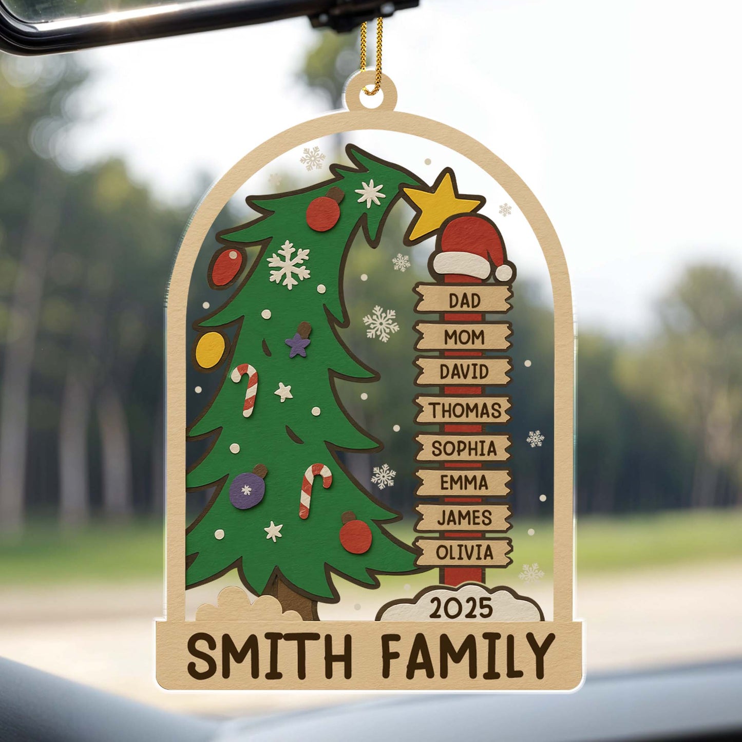 Celebrating The Holidays With Family, Christmas Tree And Ornaments - Personalized Custom Acrylic Ornament, Christmas Gift - FAM431_ACO
