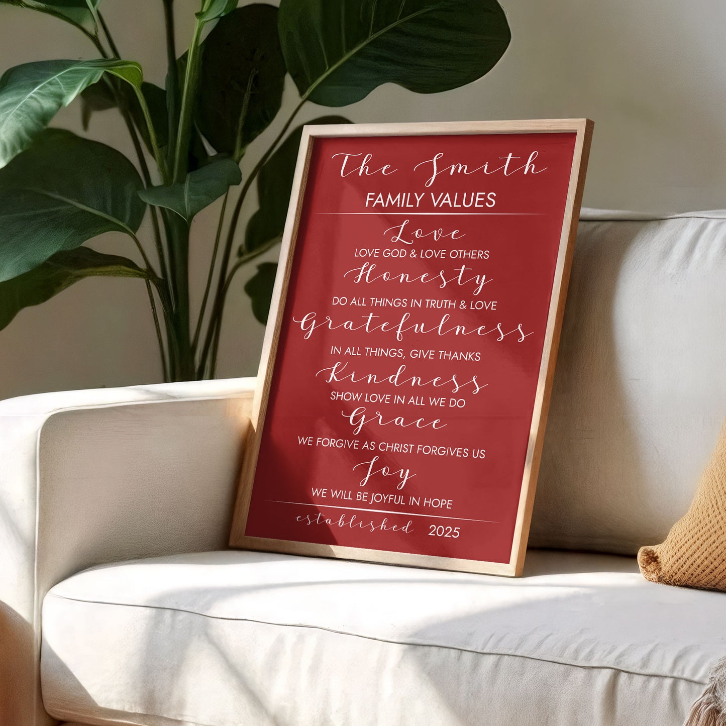 Family Values Love Honesty Kindness Grace Joy Poster