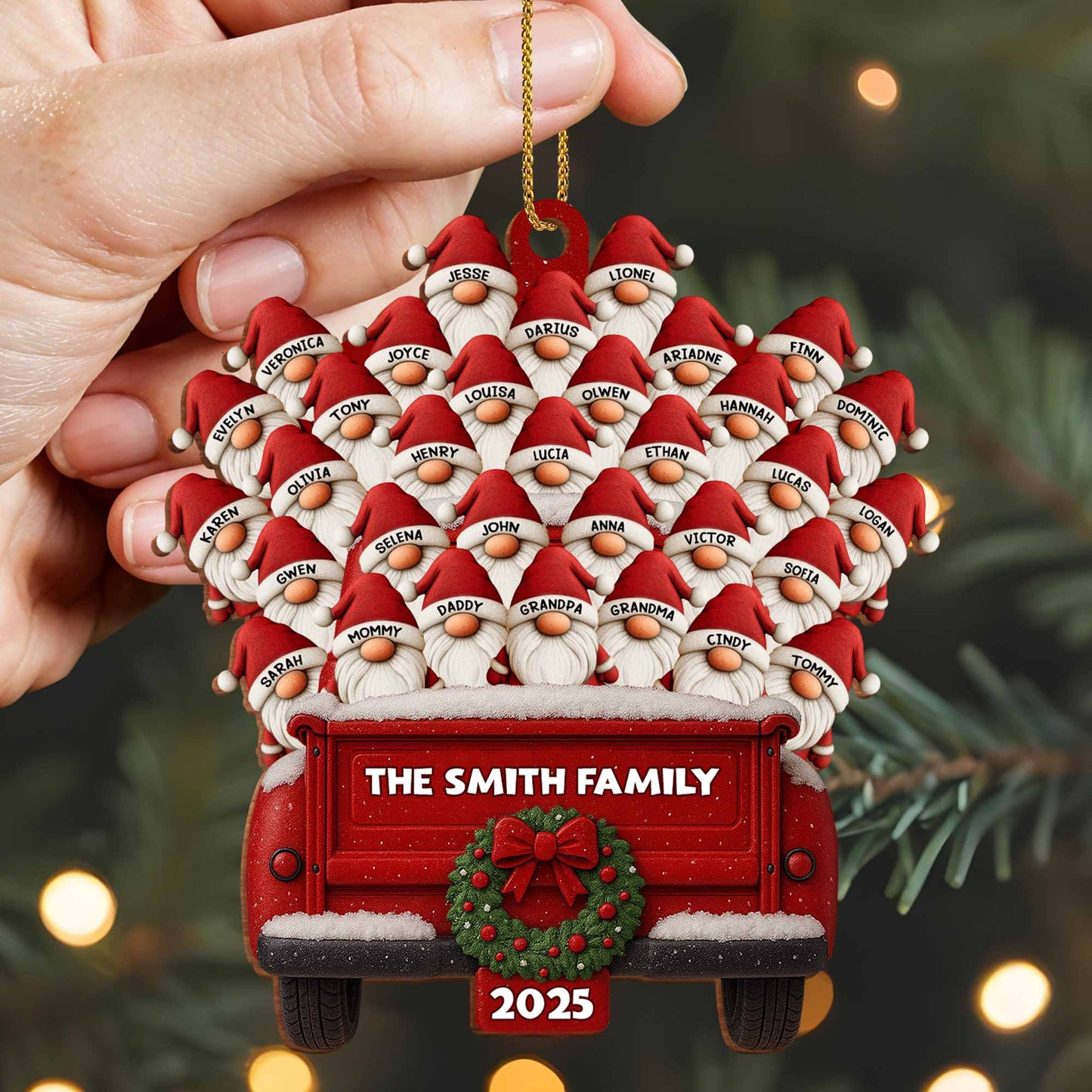 Celebrate Your Family This Holiday Season - Personalized Custom Wood Ornament, Custom Shaped - FAM458_WDO