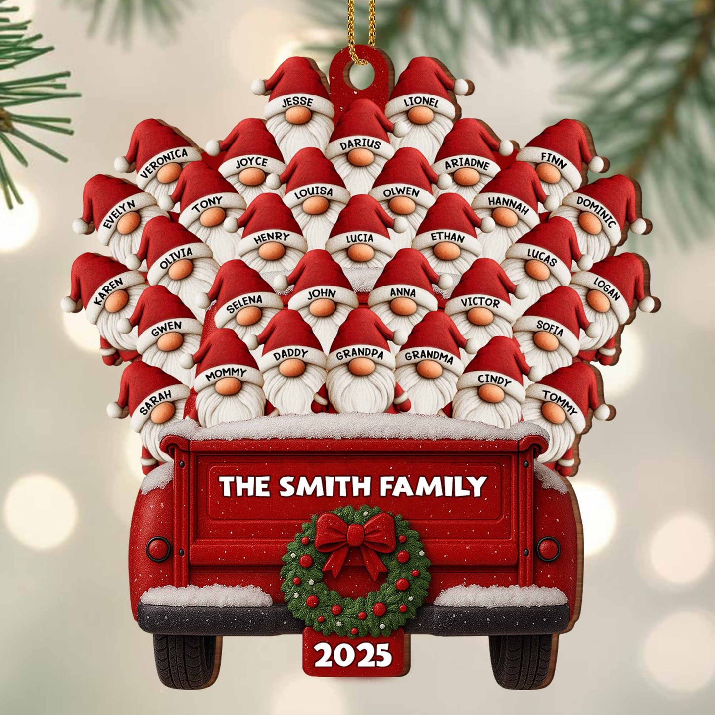 Celebrate Your Family This Holiday Season - Personalized Custom Wood Ornament, Custom Shaped - FAM458_WDO