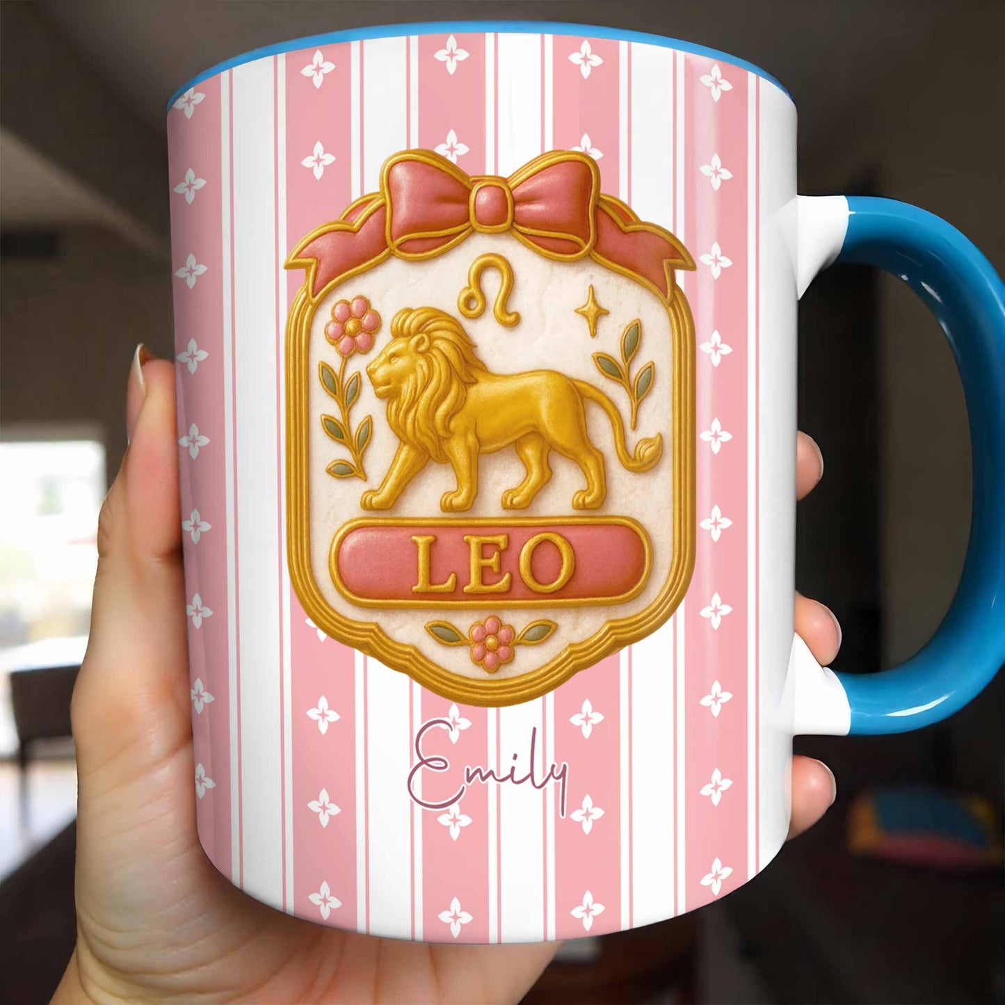 Beautiful Leo Zodiac Sign With Elegant Floral Design
