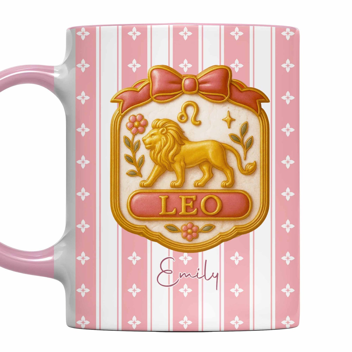 Beautiful Leo Zodiac Sign With Elegant Floral Design