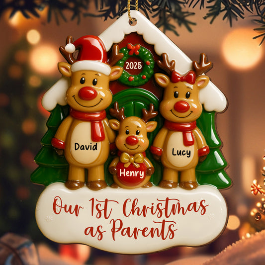 Our 1st Christmas as Parents With Reindeers and Snow