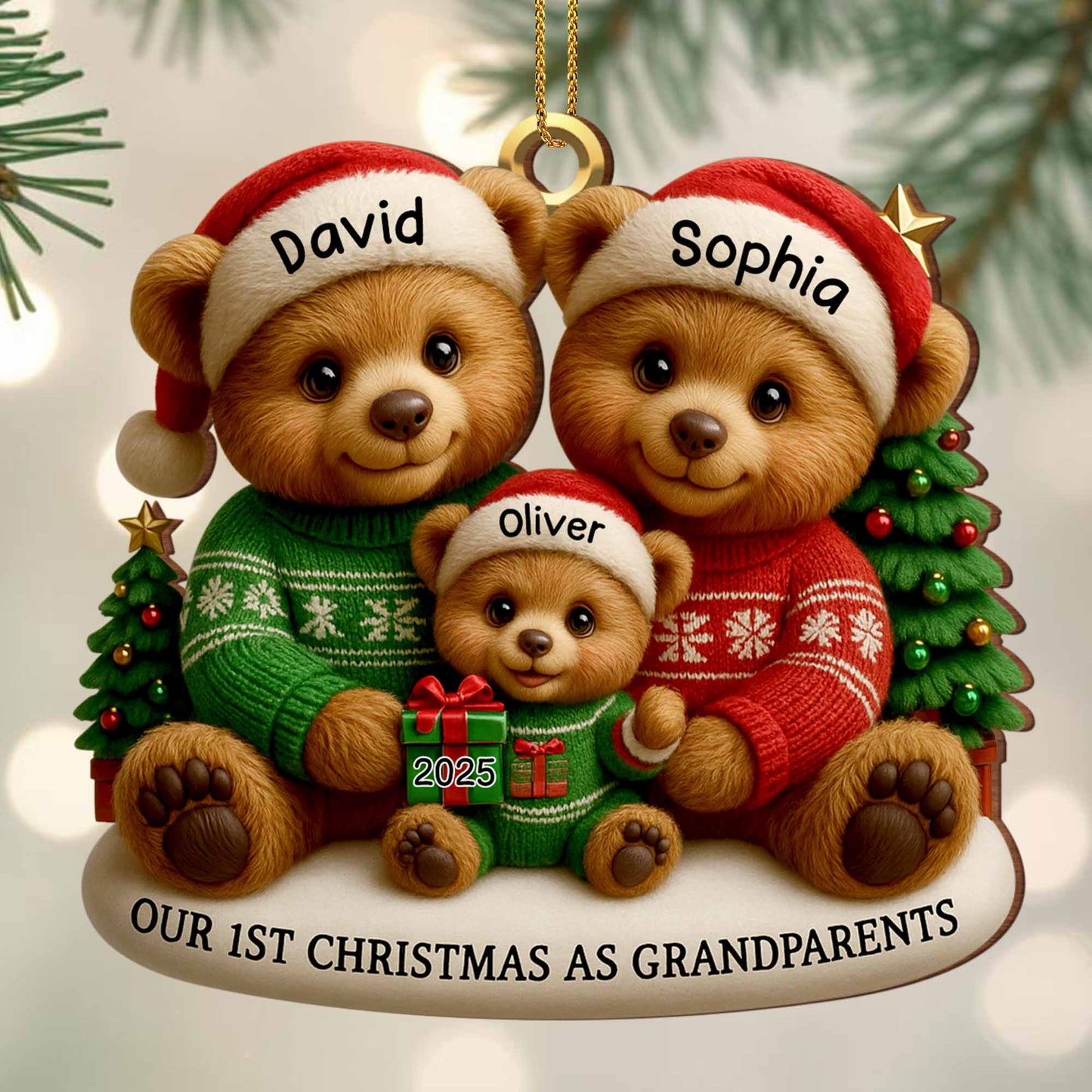 Our First Christmas As Grandparents With Family Bears