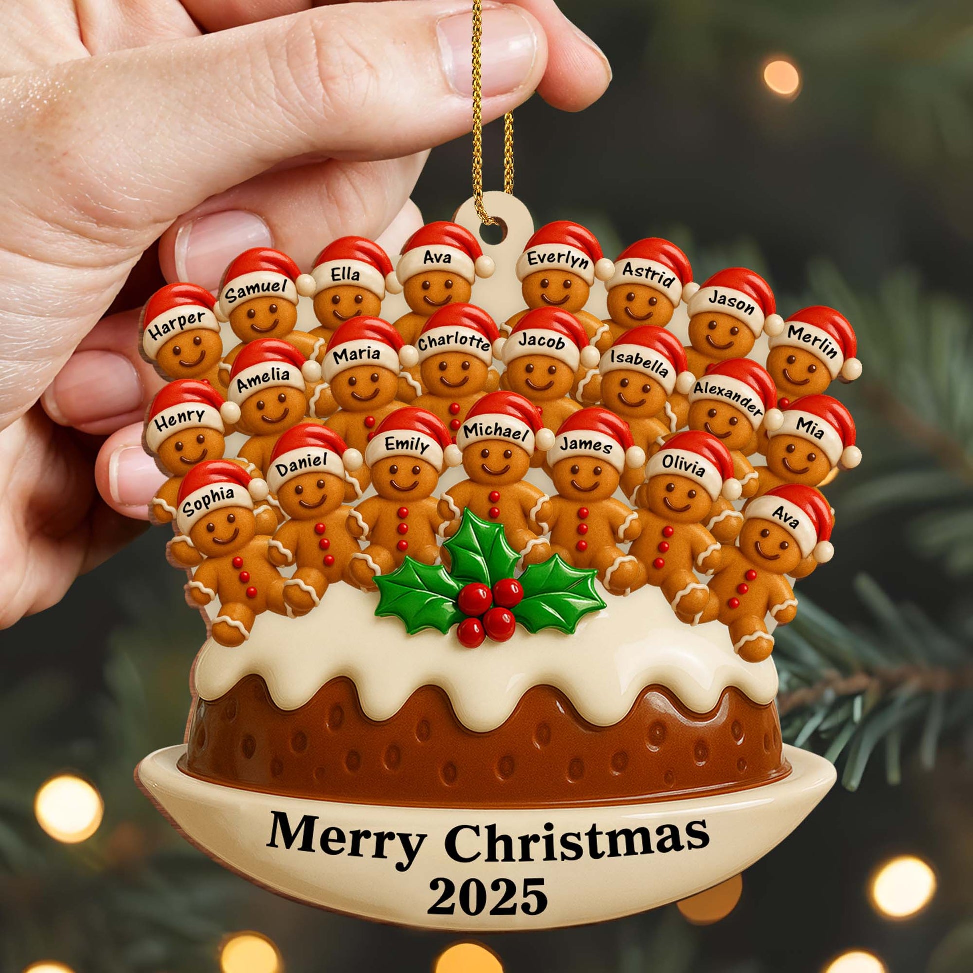 Merry Christmas With Gingerbread Men And Santa Hats