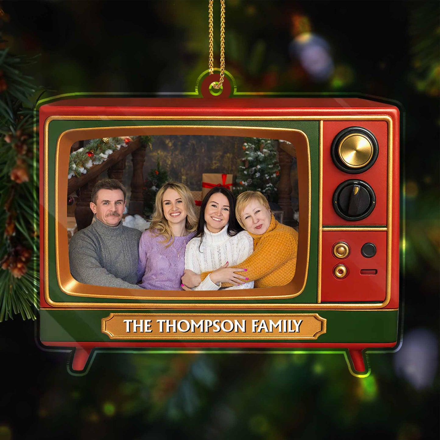 The Thompson Family Television Set Ornament