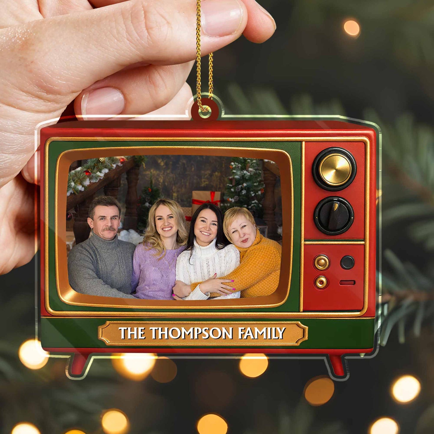 The Thompson Family Television Set Ornament
