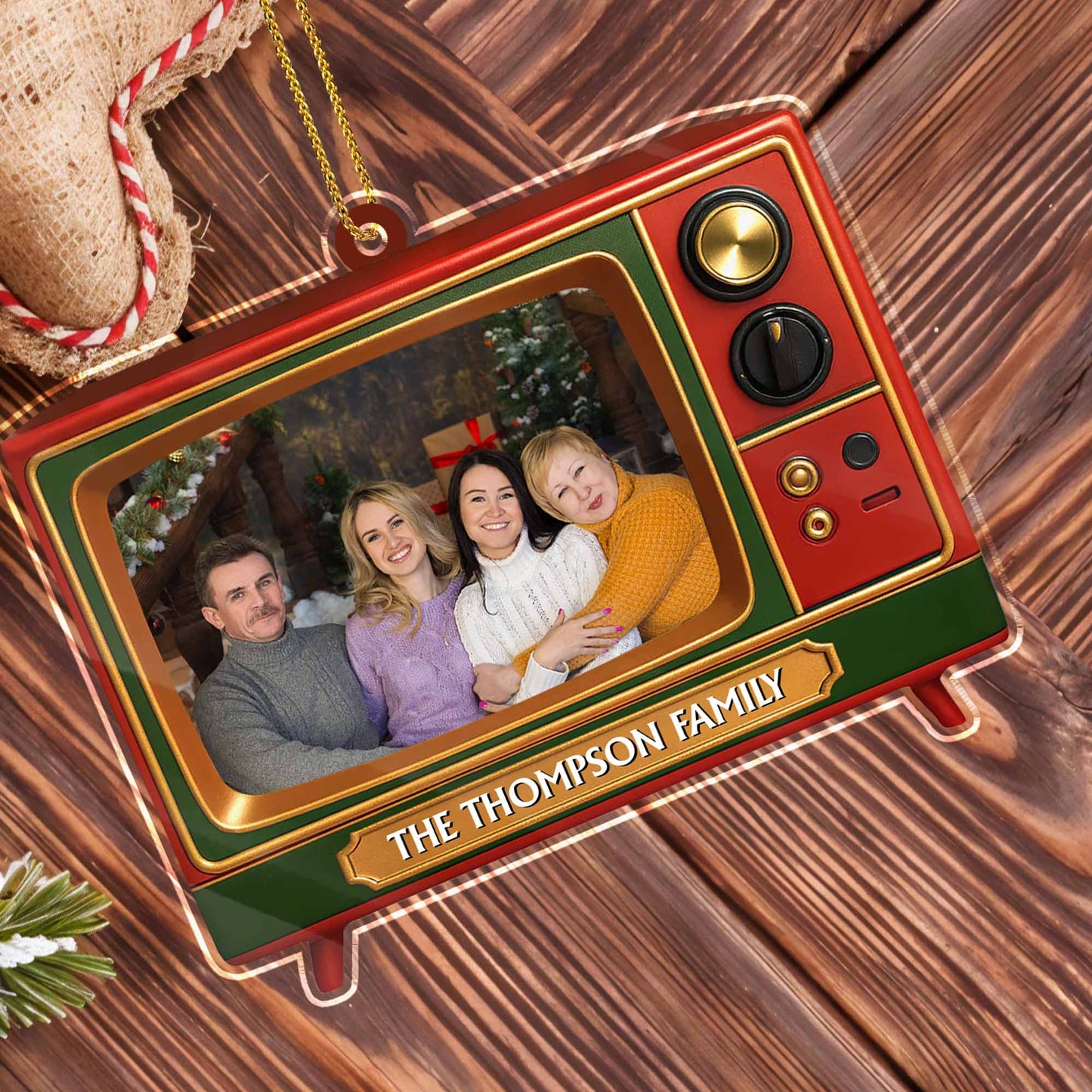 The Thompson Family Television Set Ornament
