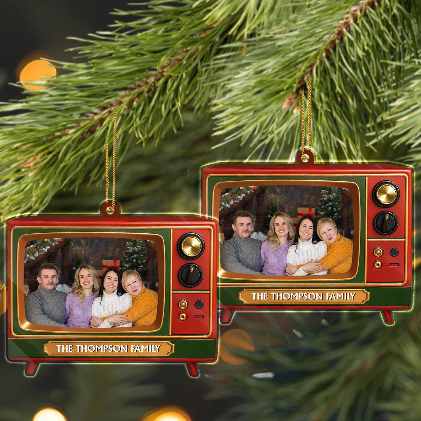 The Thompson Family Television Set Ornament