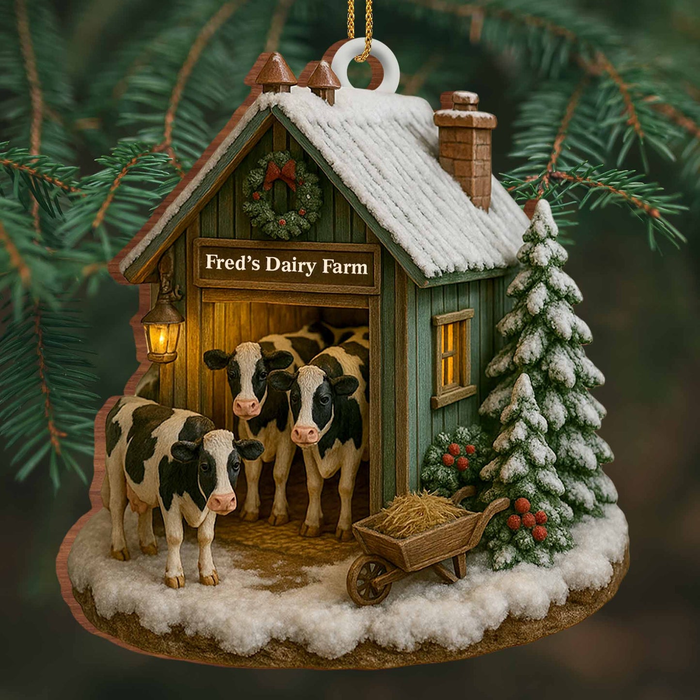 Cozy Winter Scene At Fred's Dairy Farm
