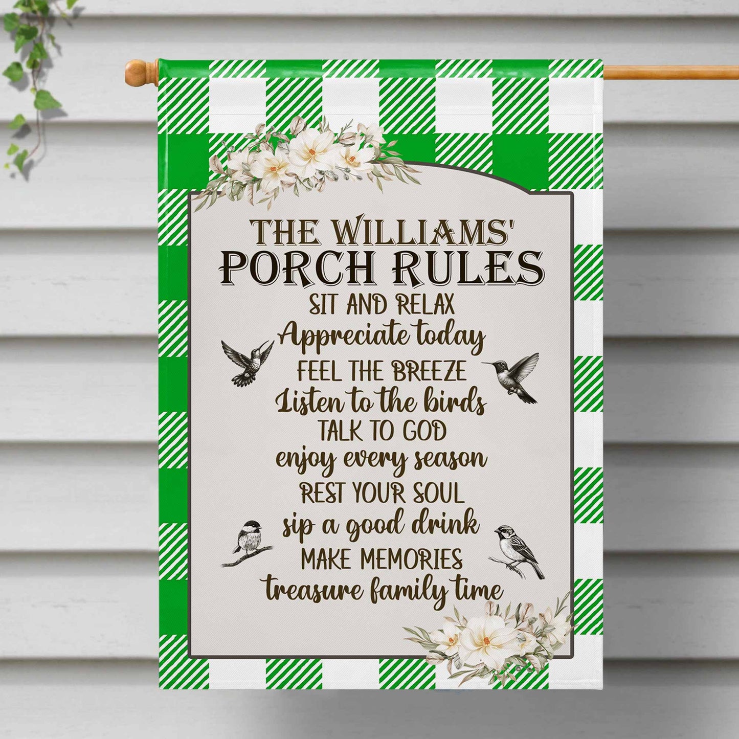 Porch Rules Sit and Relax Listen To The Birds