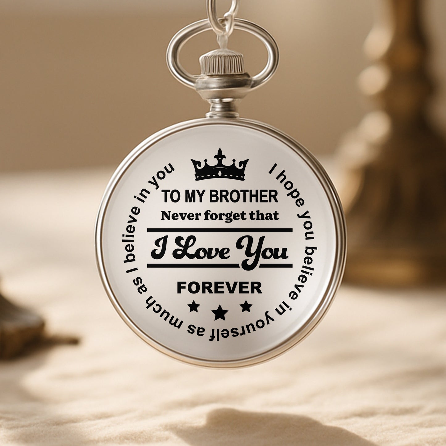 To My Brother, I Love You Forever, Crown and Stars Design