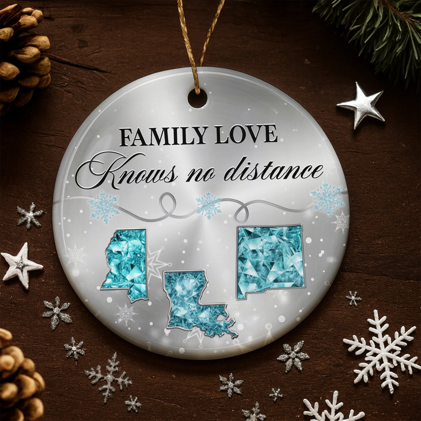 Family Love Knows No Distance With State Outlines
