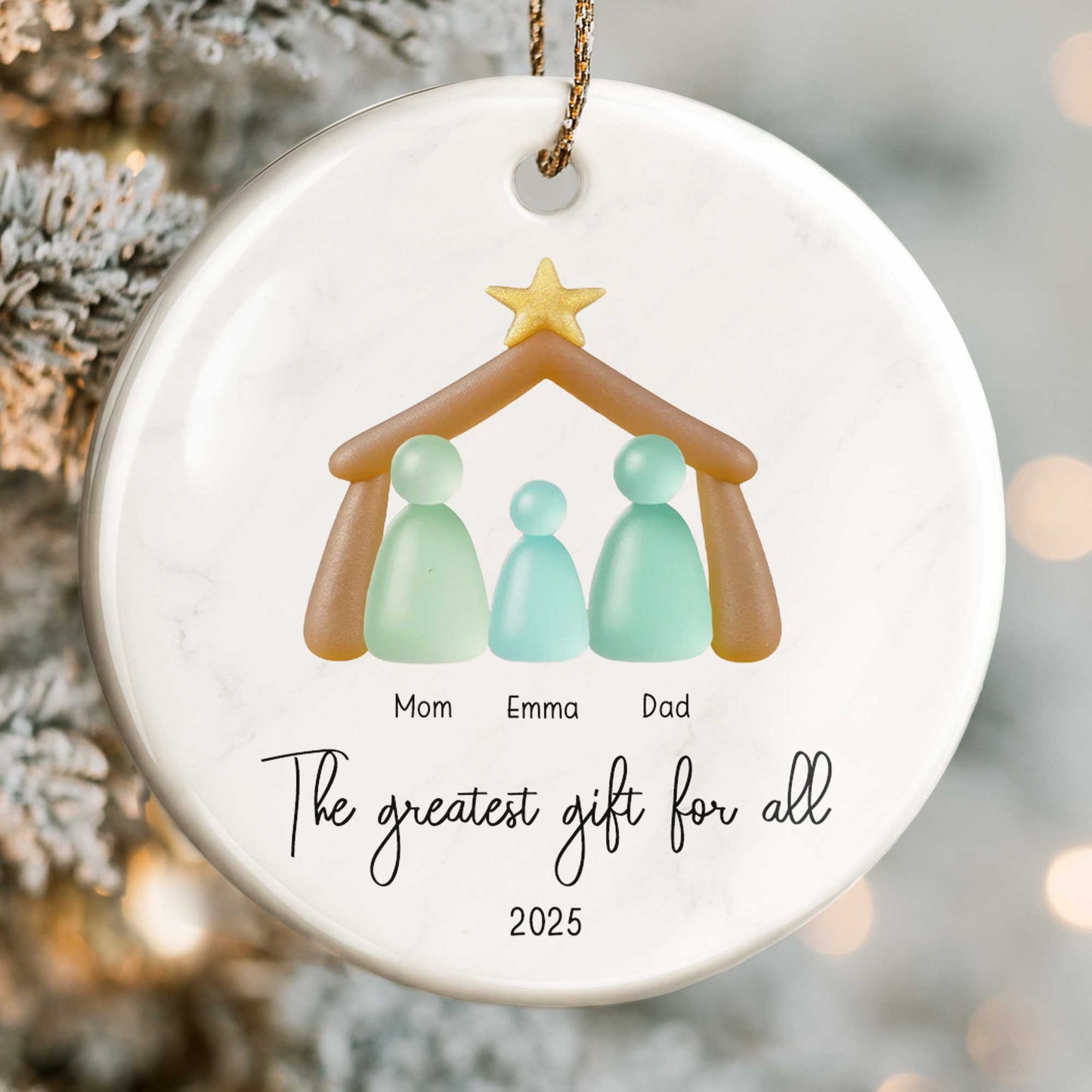The Greatest Gift For All With Family Figures And Star