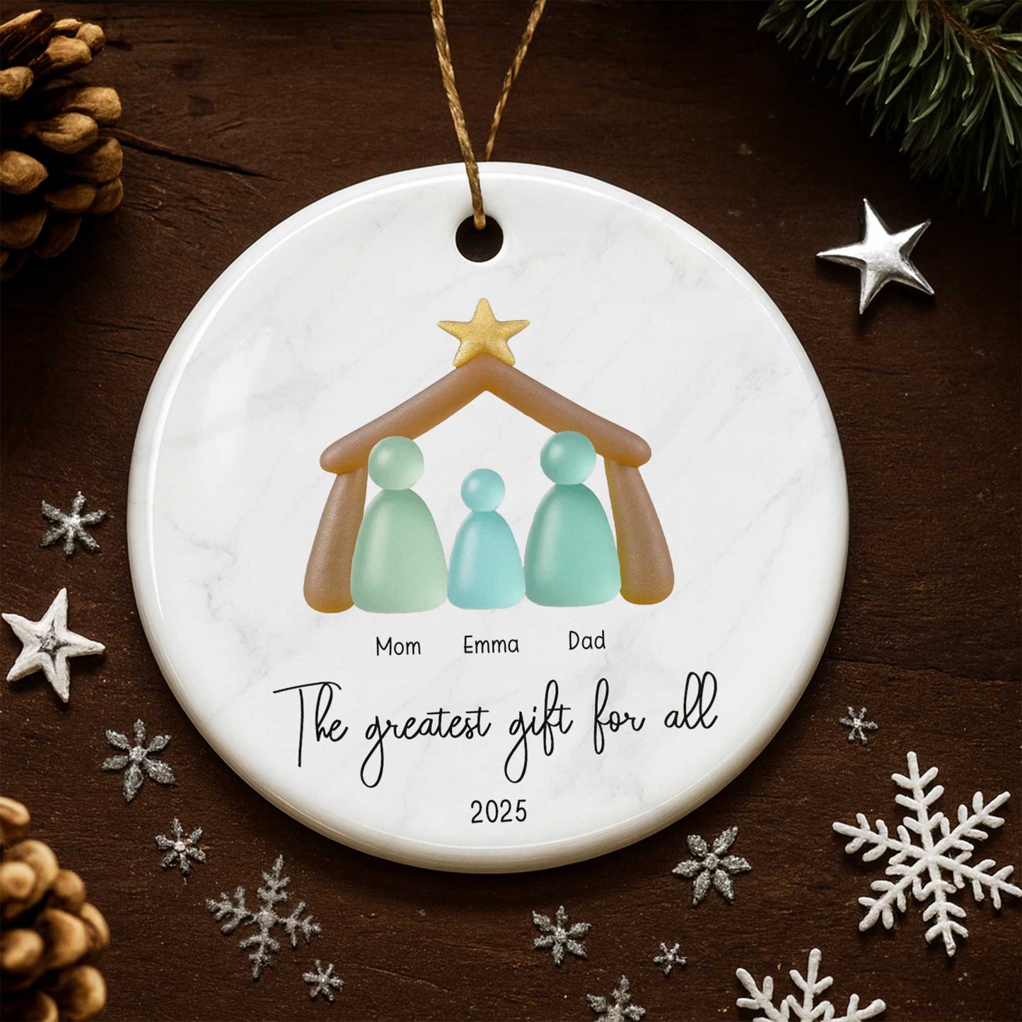 The Greatest Gift For All With Family Figures And Star