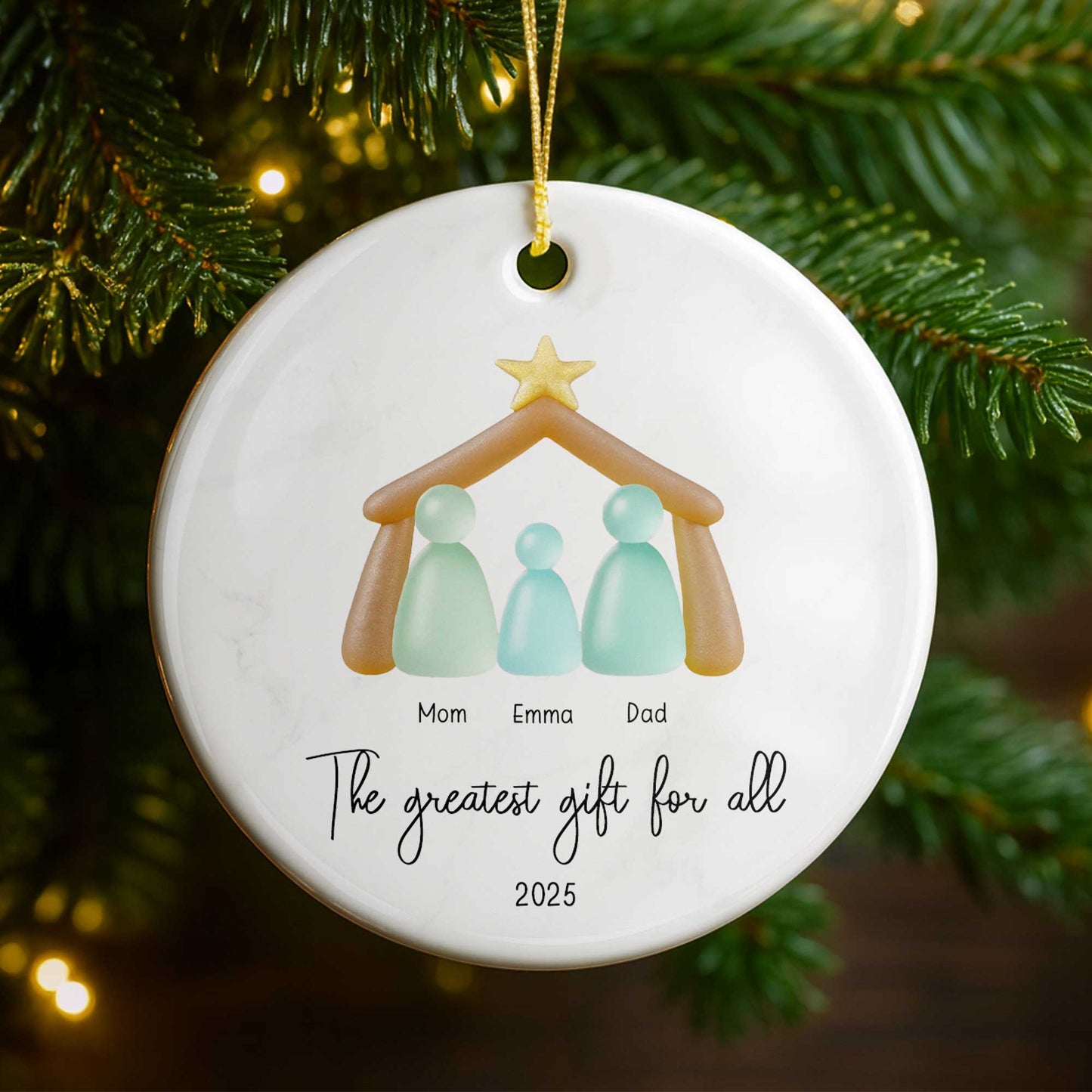 The Greatest Gift For All With Family Figures And Star