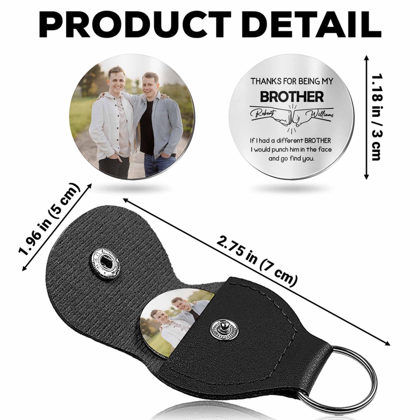 Thanks For Being My Brother, Keychain With Photo